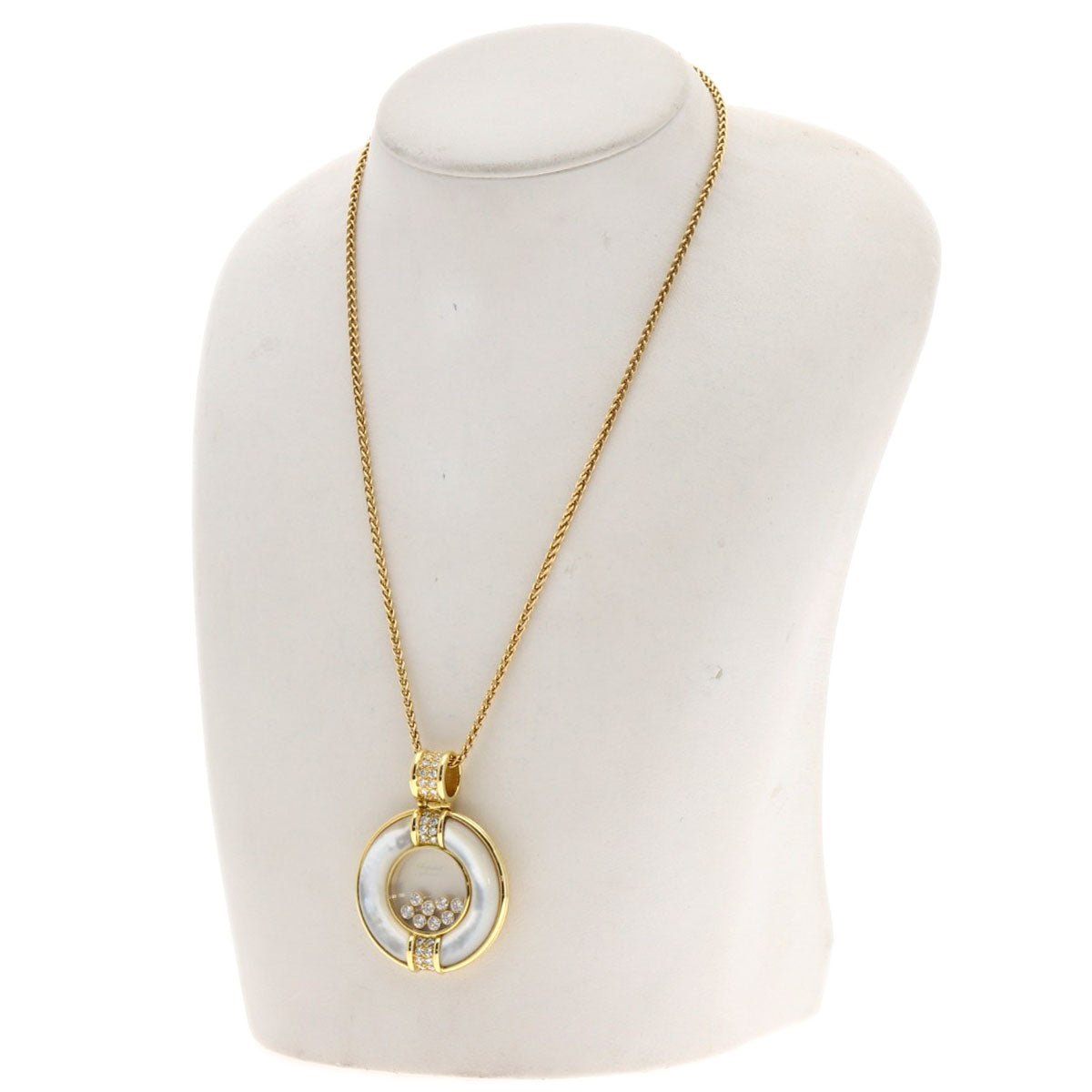 Chopard Happy diamond Shell 8P Diamond Large Necklace K18 Yellow Gold Ladies [Used]