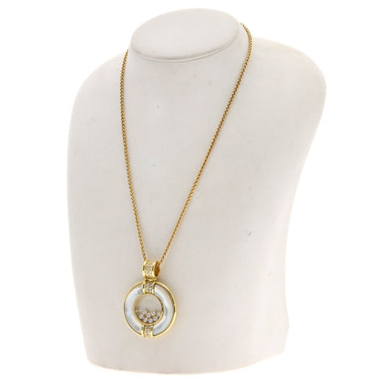 Chopard Happy diamond Shell 8P Diamond Large Necklace K18 Yellow Gold Ladies [Used]