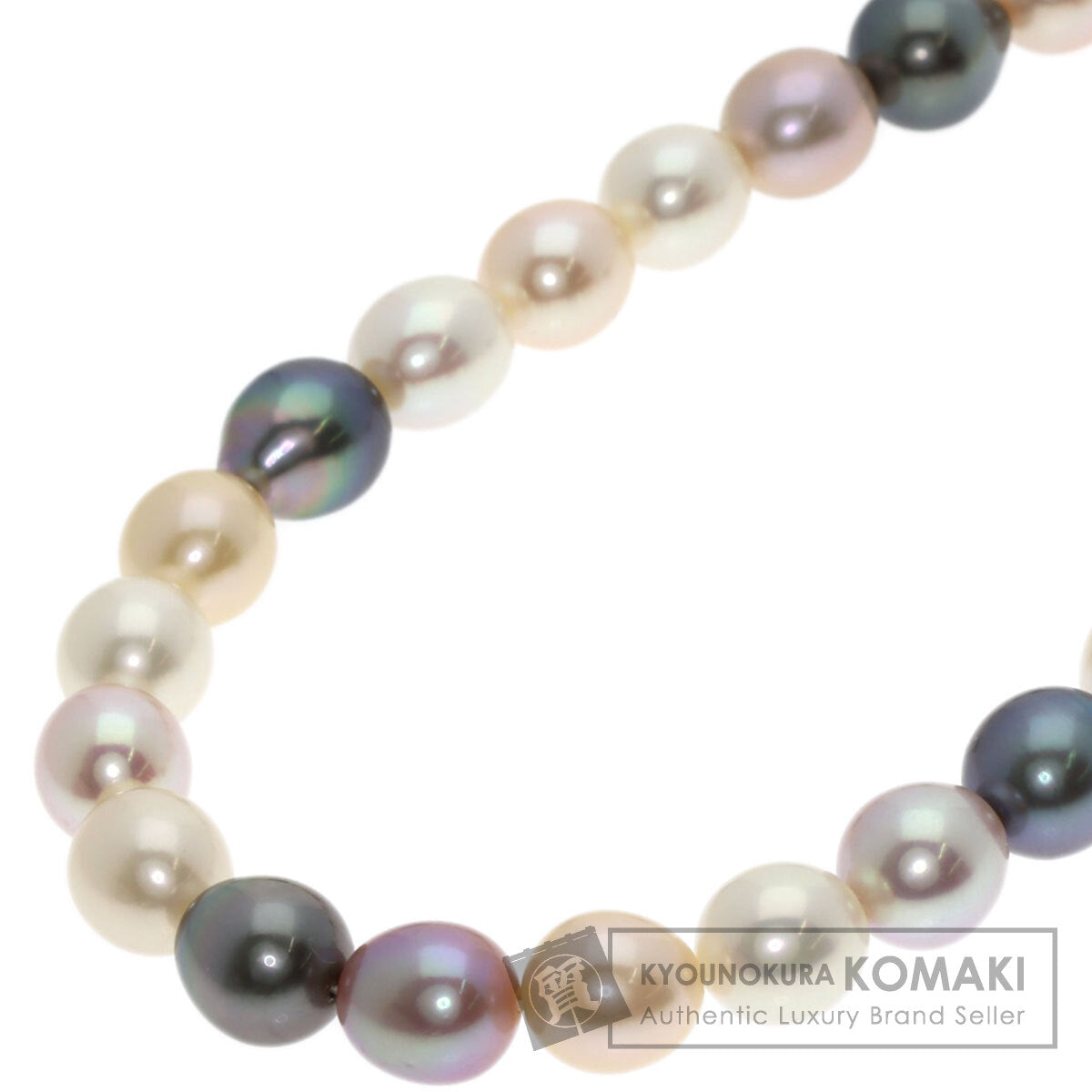 MIKIMOTO Multicolor Freshwater Pearl with Pearl M Charm Necklace K18 Yellow Gold Ladies [Used]