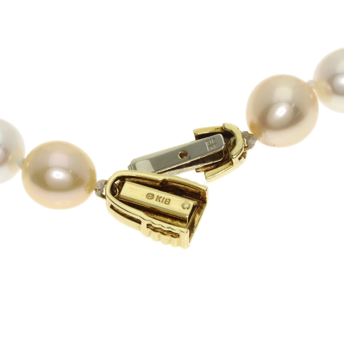 MIKIMOTO Multicolor Freshwater Pearl with Pearl M Charm Necklace K18 Yellow Gold Ladies [Used]