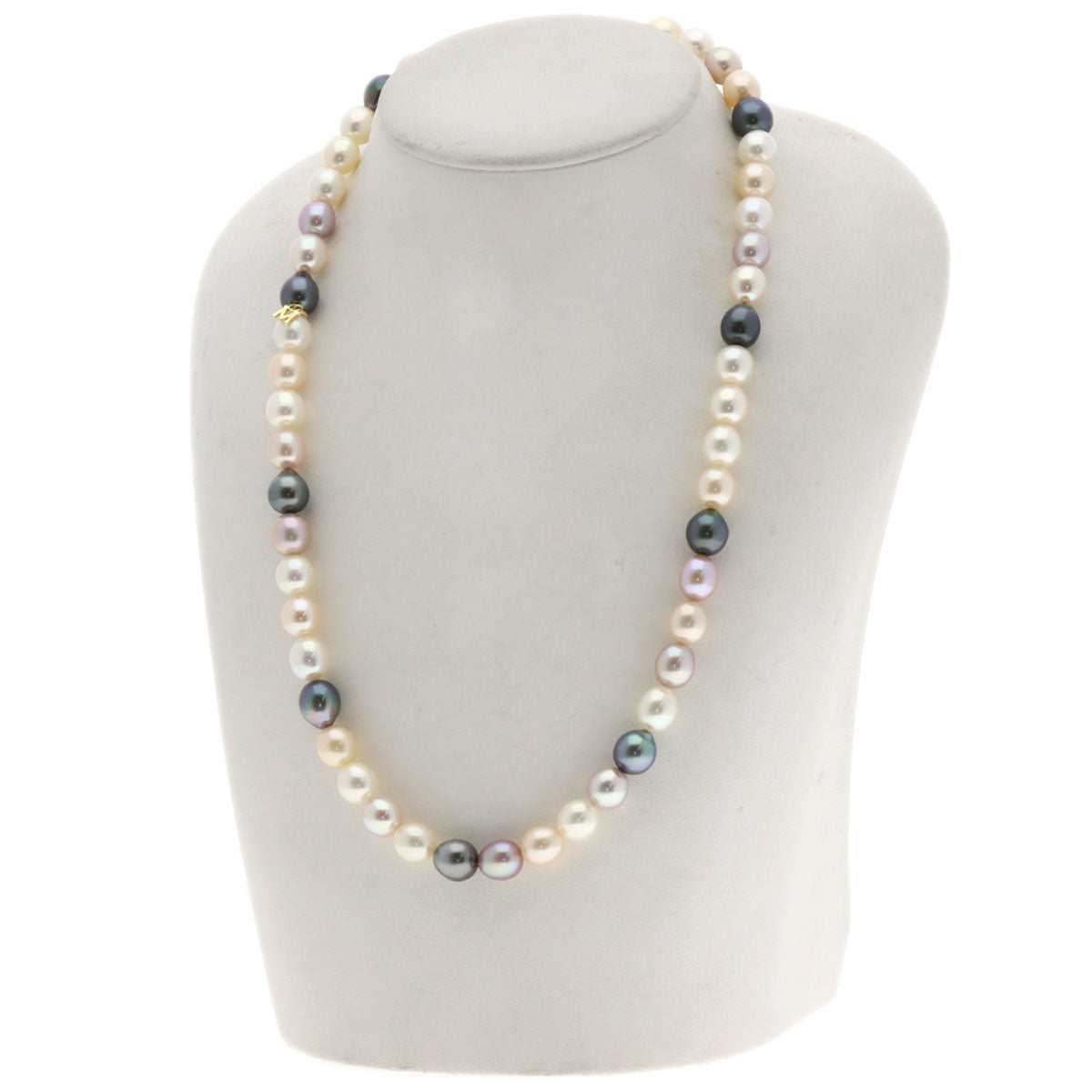 MIKIMOTO Multicolor Freshwater Pearl with Pearl M Charm Necklace K18 Yellow Gold Ladies [Used]
