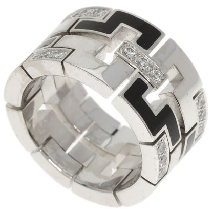 CARTIER Dragon Padlock Diamond Enamel #48 Ring K18 White Gold Ladies [Used]
