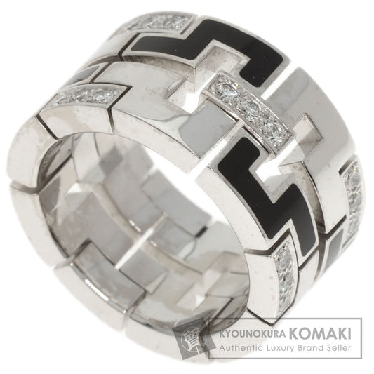 CARTIER Dragon Padlock Diamond Enamel #48 Ring K18 White Gold Ladies [Used]