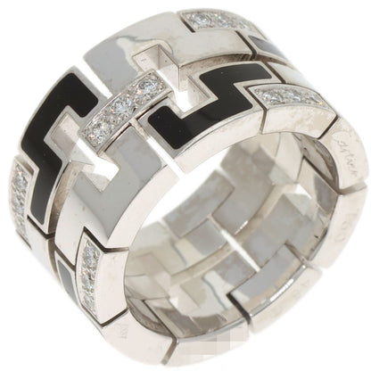 CARTIER Dragon Padlock Diamond Enamel #48 Ring K18 White Gold Ladies [Used]