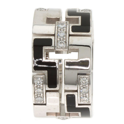 CARTIER Dragon Padlock Diamond Enamel #48 Ring K18 White Gold Ladies [Used]