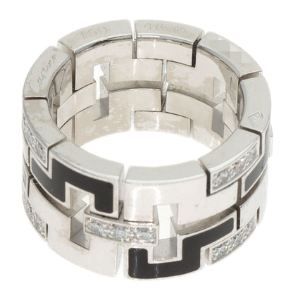 CARTIER Dragon Padlock Diamond Enamel #48 Ring K18 White Gold Ladies [Used]