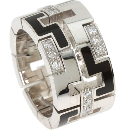 CARTIER Dragon Padlock Diamond Enamel #48 Ring K18 White Gold Ladies [Used]
