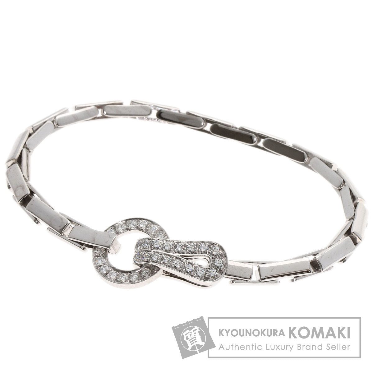 CARTIER Agraph Diamond Bracelet K18 White Gold Ladies [Used]