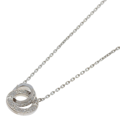 CARTIER Love Circle Full Diamond Necklace K18 White Gold Ladies [Used]