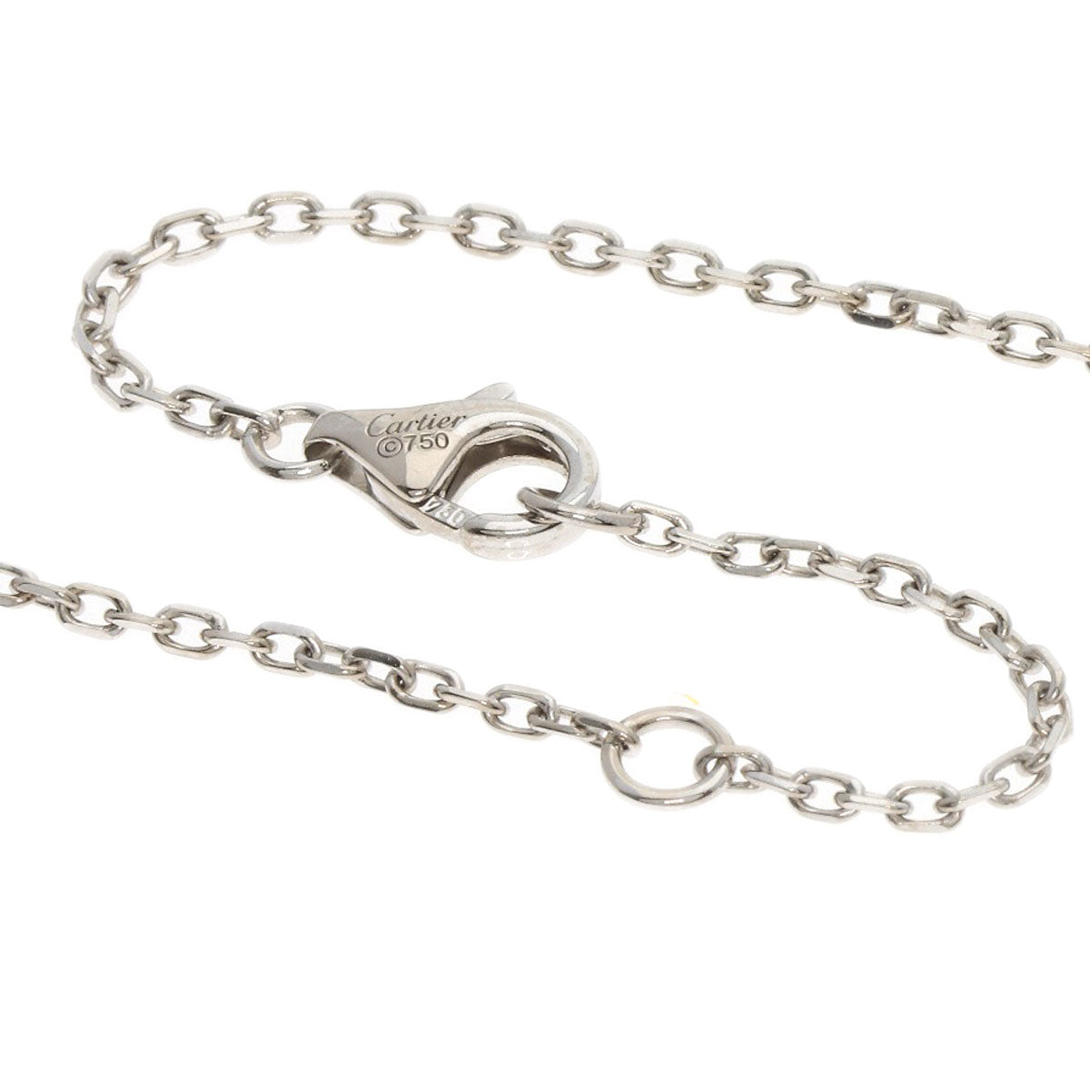 CARTIER Love Circle Full Diamond Necklace K18 White Gold Ladies [Used]