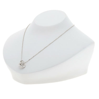 CARTIER Love Circle Full Diamond Necklace K18 White Gold Ladies [Used]