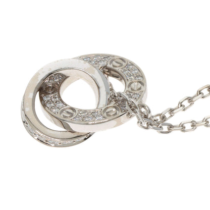 CARTIER Love Circle Full Diamond Necklace K18 White Gold Ladies [Used]