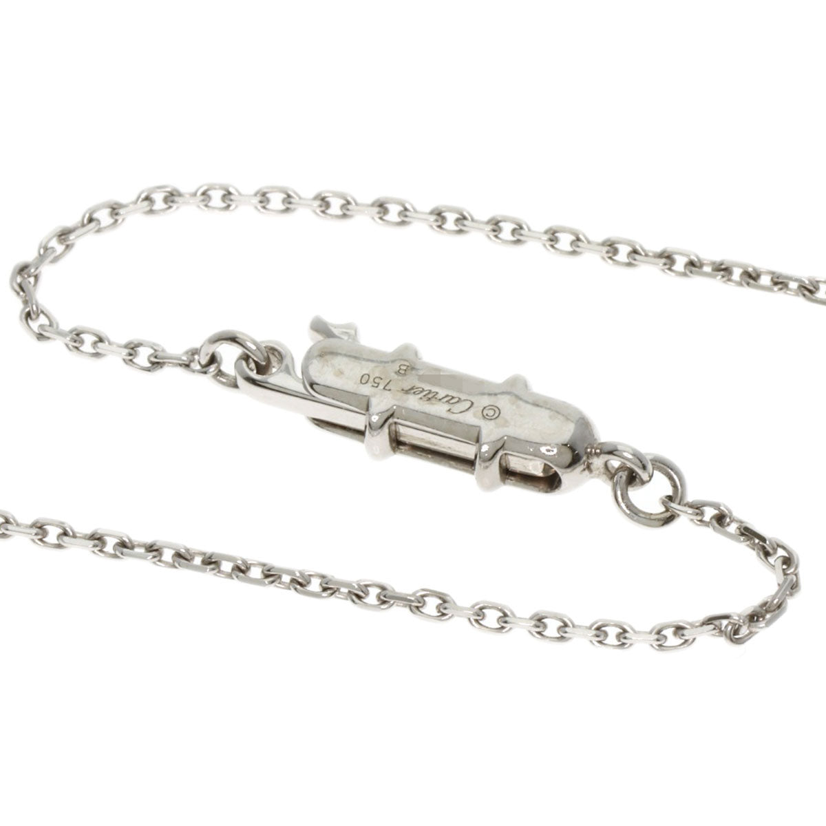 CARTIER Caress Dolchide Pal Cartier Tsavorite Onyx Diamond Necklace K18 White Gold Ladies [Used]