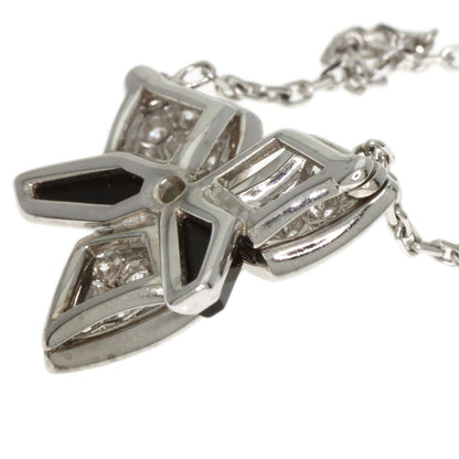 CARTIER Caress Dolchide Pal Cartier Tsavorite Onyx Diamond Necklace K18 White Gold Ladies [Used]