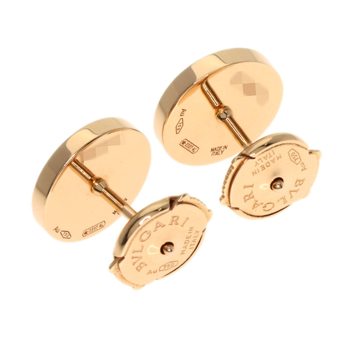 BVLGARI BVLGARI BVLGARI Pave Diamond earring K18 Pink Gold Ladies [Used]