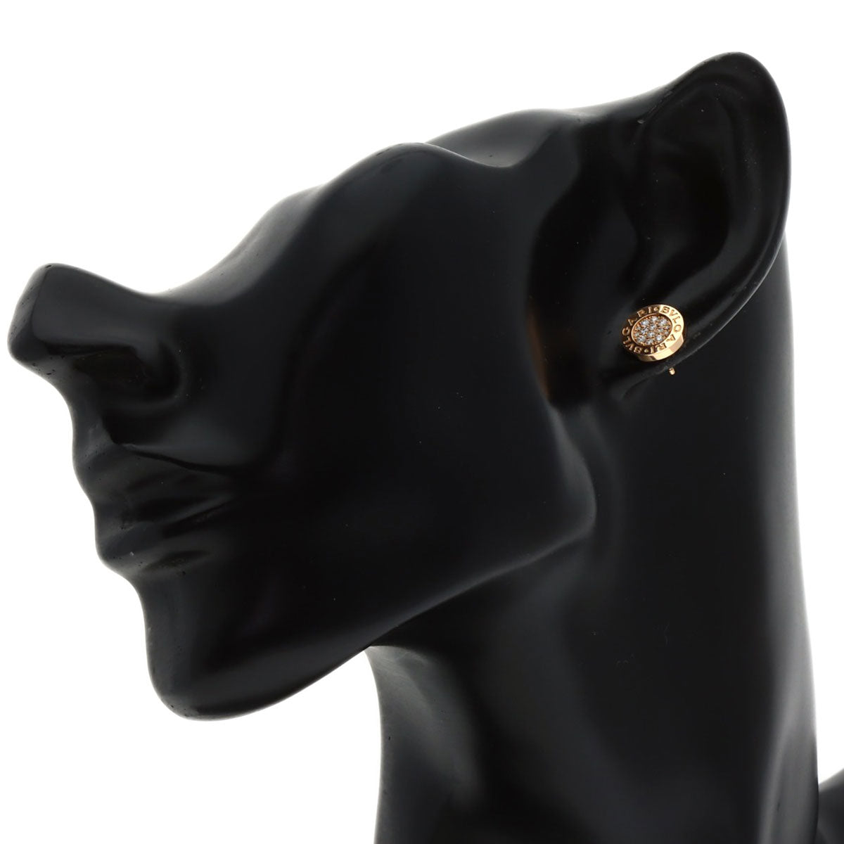 BVLGARI BVLGARI BVLGARI Pave Diamond earring K18 Pink Gold Ladies [Used]