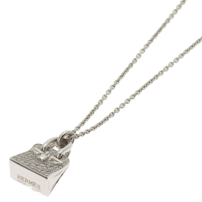 HERMES Birkin Diamond Amulet Necklace K18 White Gold Ladies [Used]