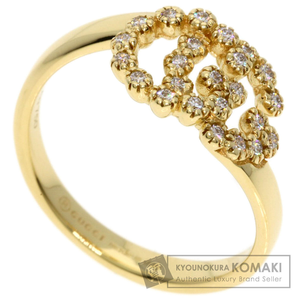 GUCCI GG Running Diamond #6 Ring K18 Yellow Gold Ladies [Used]