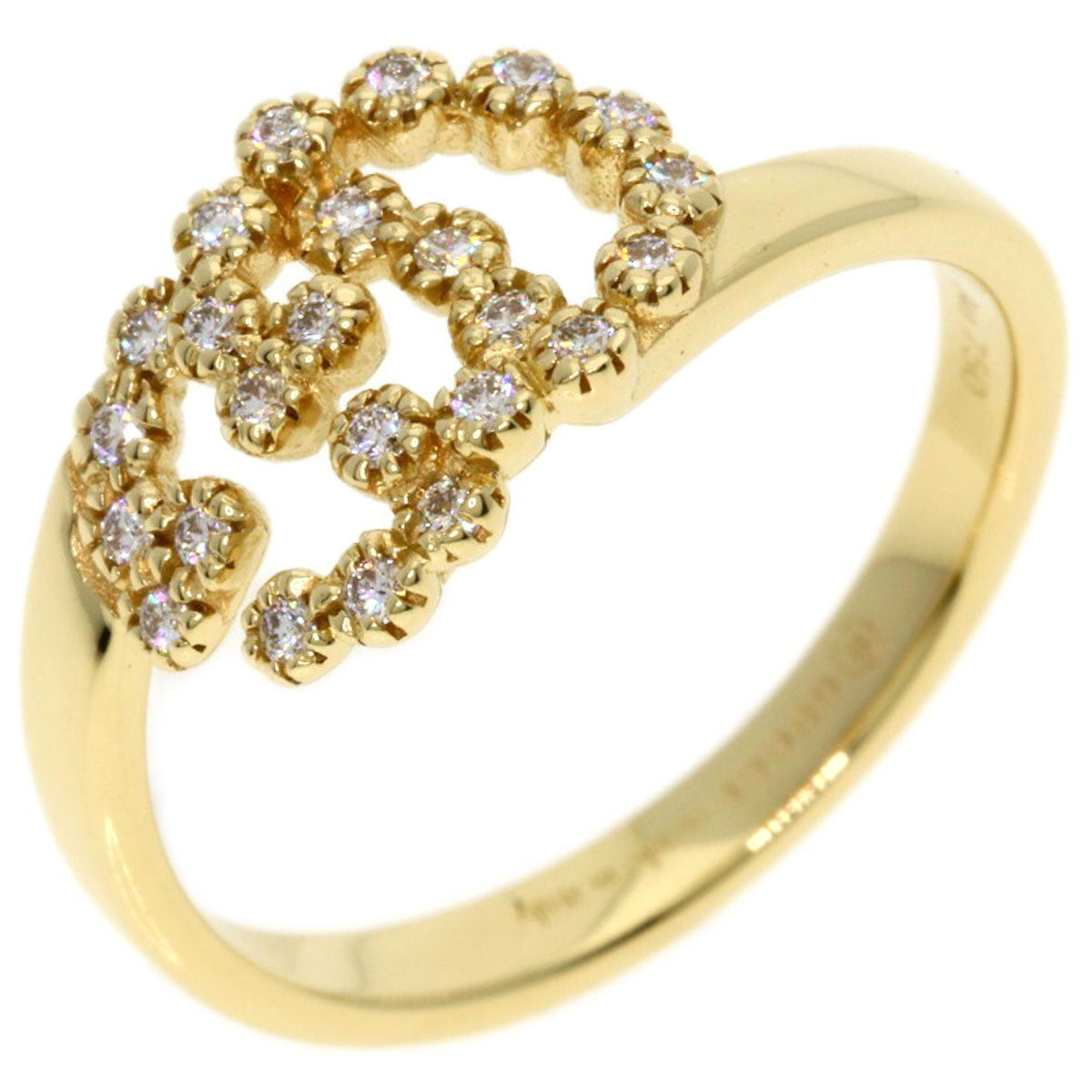 GUCCI GG Running Diamond #6 Ring K18 Yellow Gold Ladies [Used]