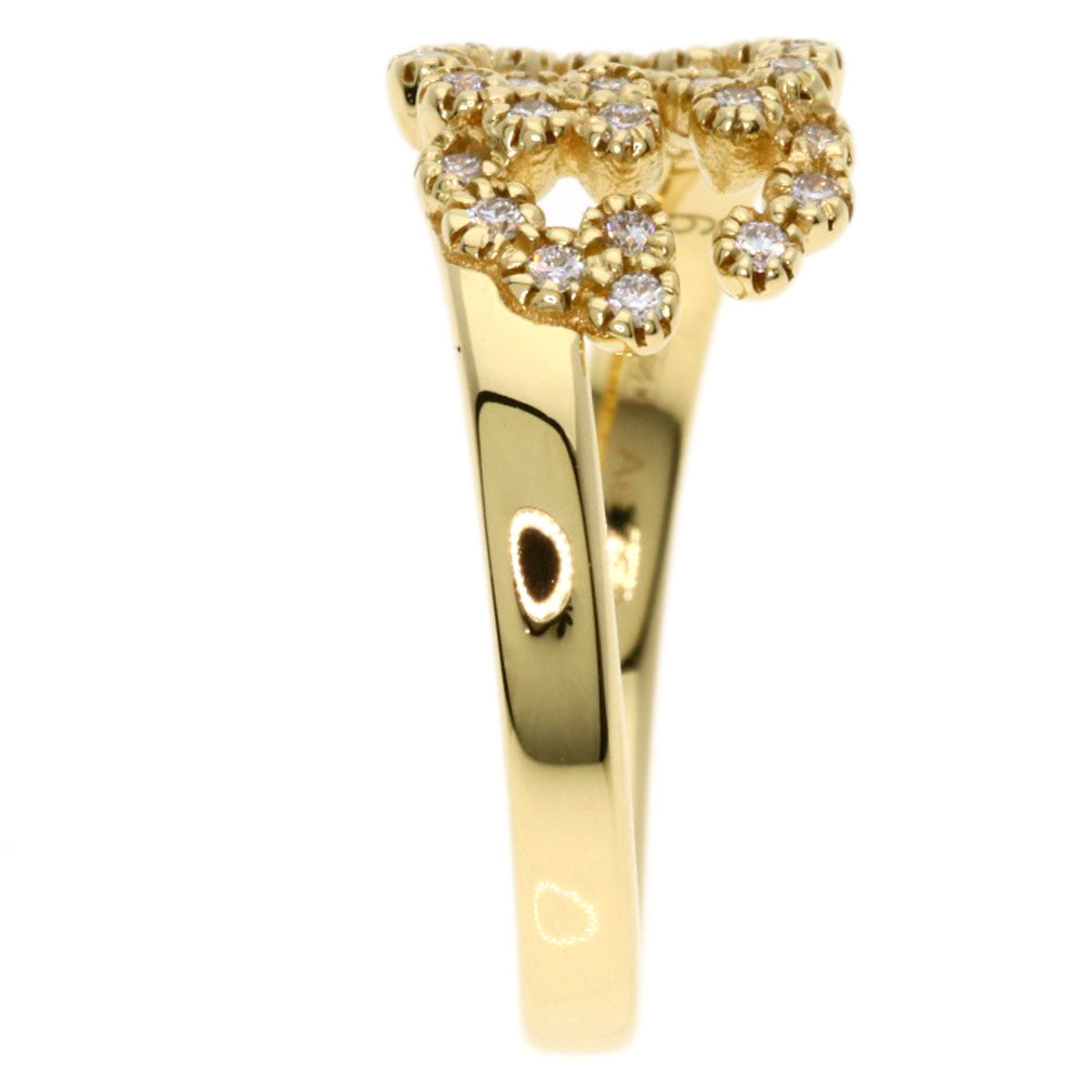GUCCI GG Running Diamond #6 Ring K18 Yellow Gold Ladies [Used]