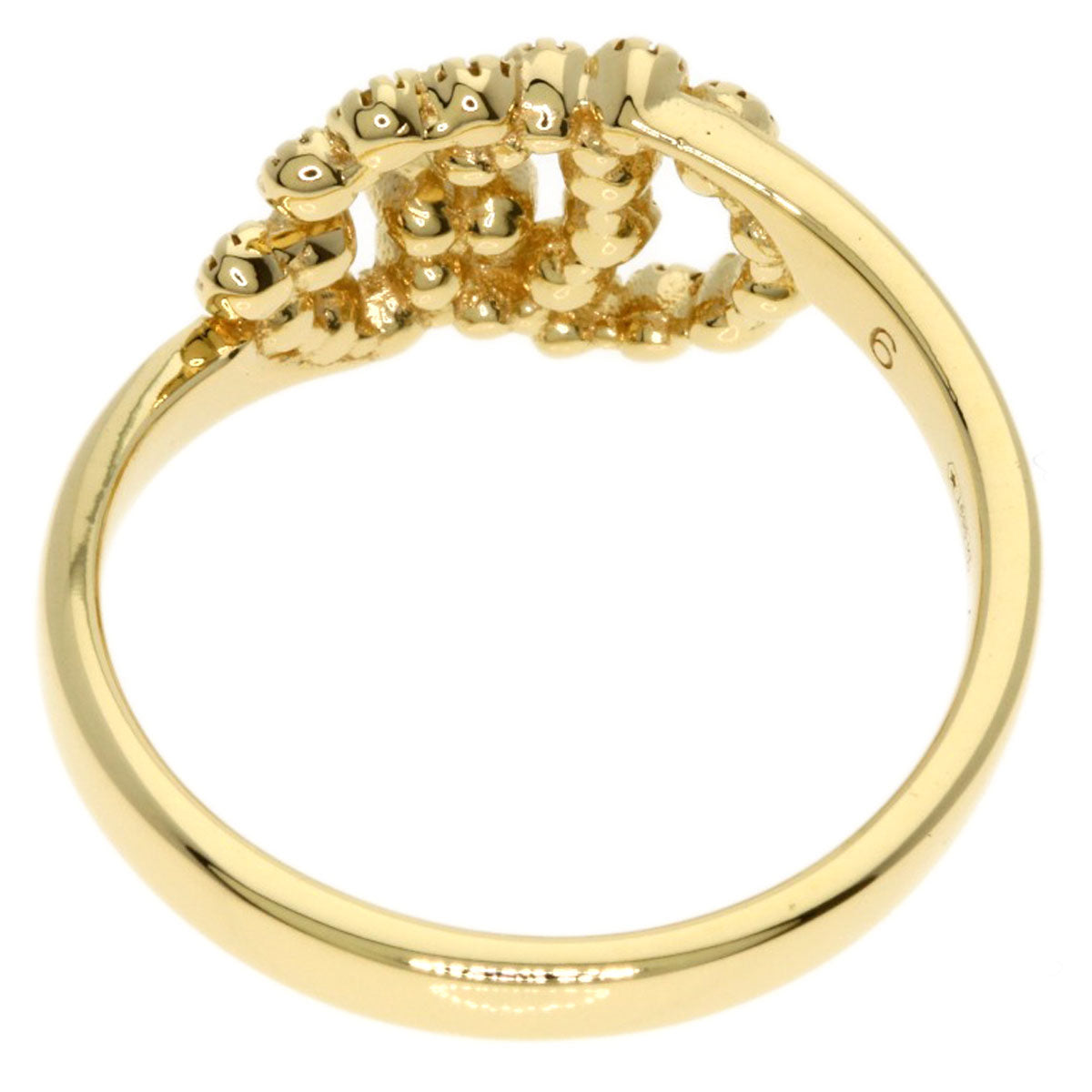 GUCCI GG Running Diamond #6 Ring K18 Yellow Gold Ladies [Used]