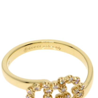 GUCCI GG Running Diamond #6 Ring K18 Yellow Gold Ladies [Used]