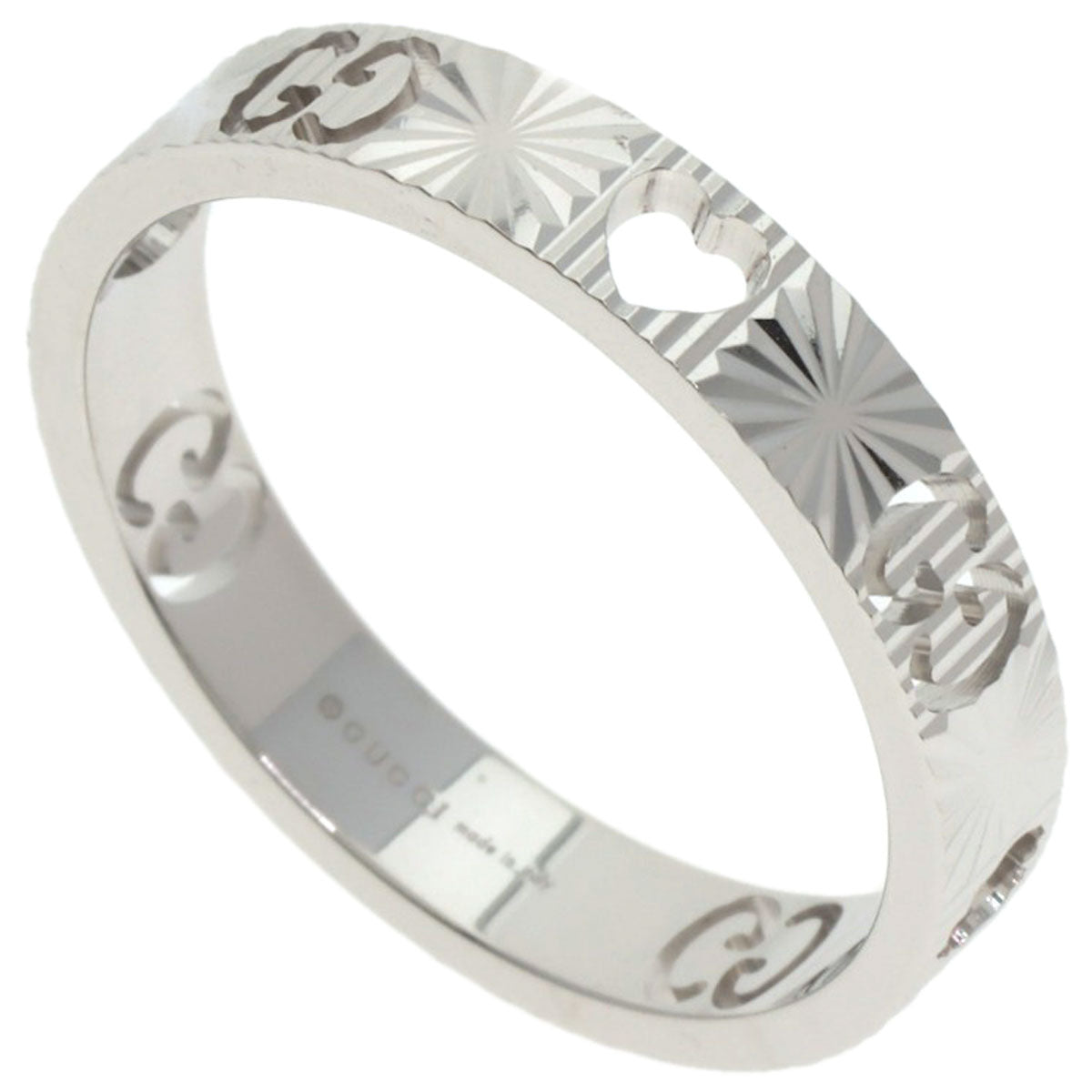 GUCCI Icon Heart #21 Ring K18 White Gold Ladies [Used]