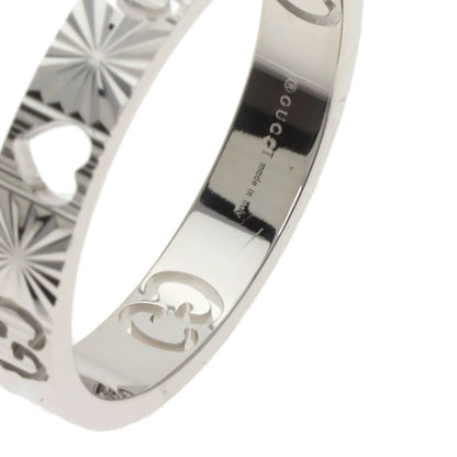 GUCCI Icon Heart #21 Ring K18 White Gold Ladies [Used]