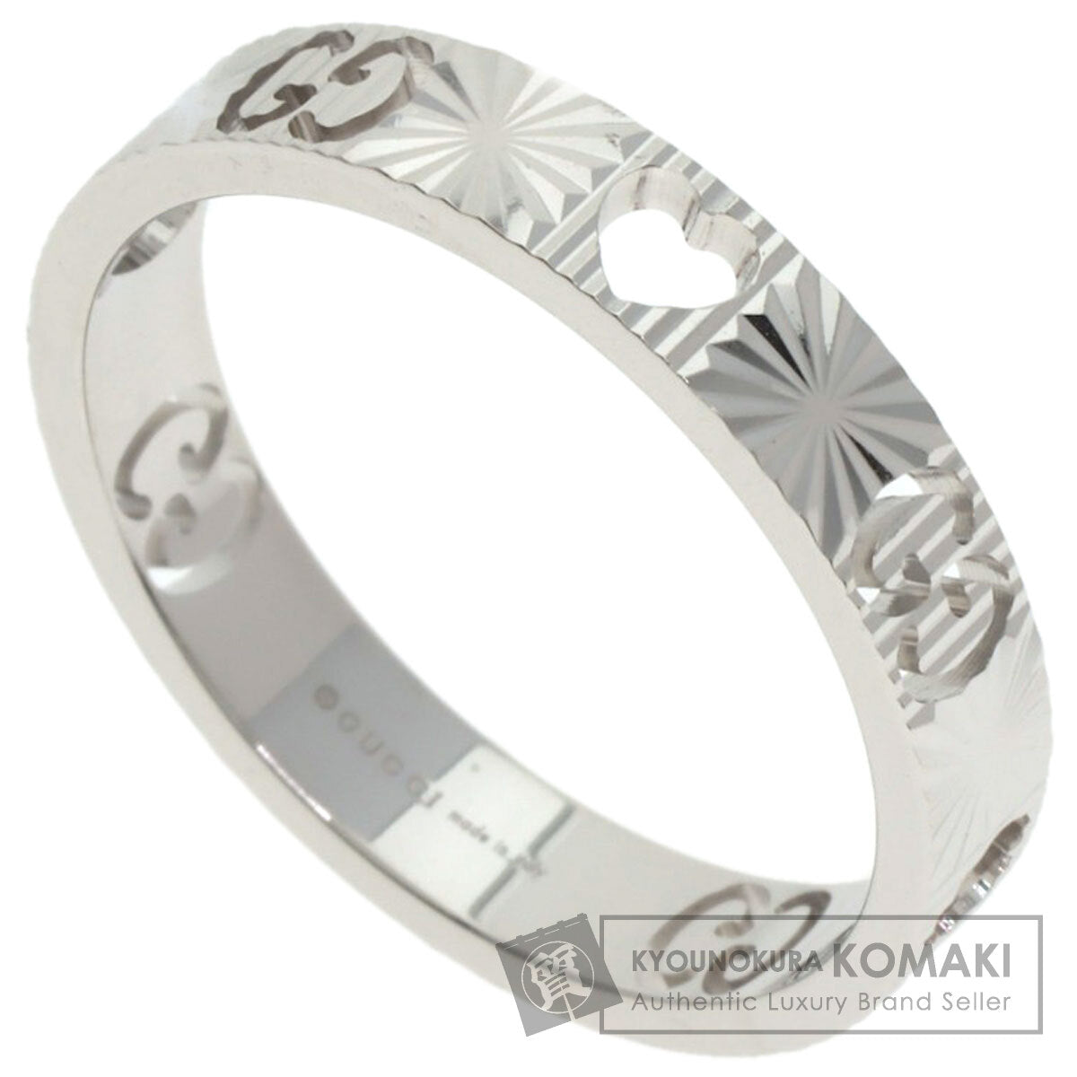 GUCCI Icon Heart #21 Ring K18 White Gold Ladies [Used]