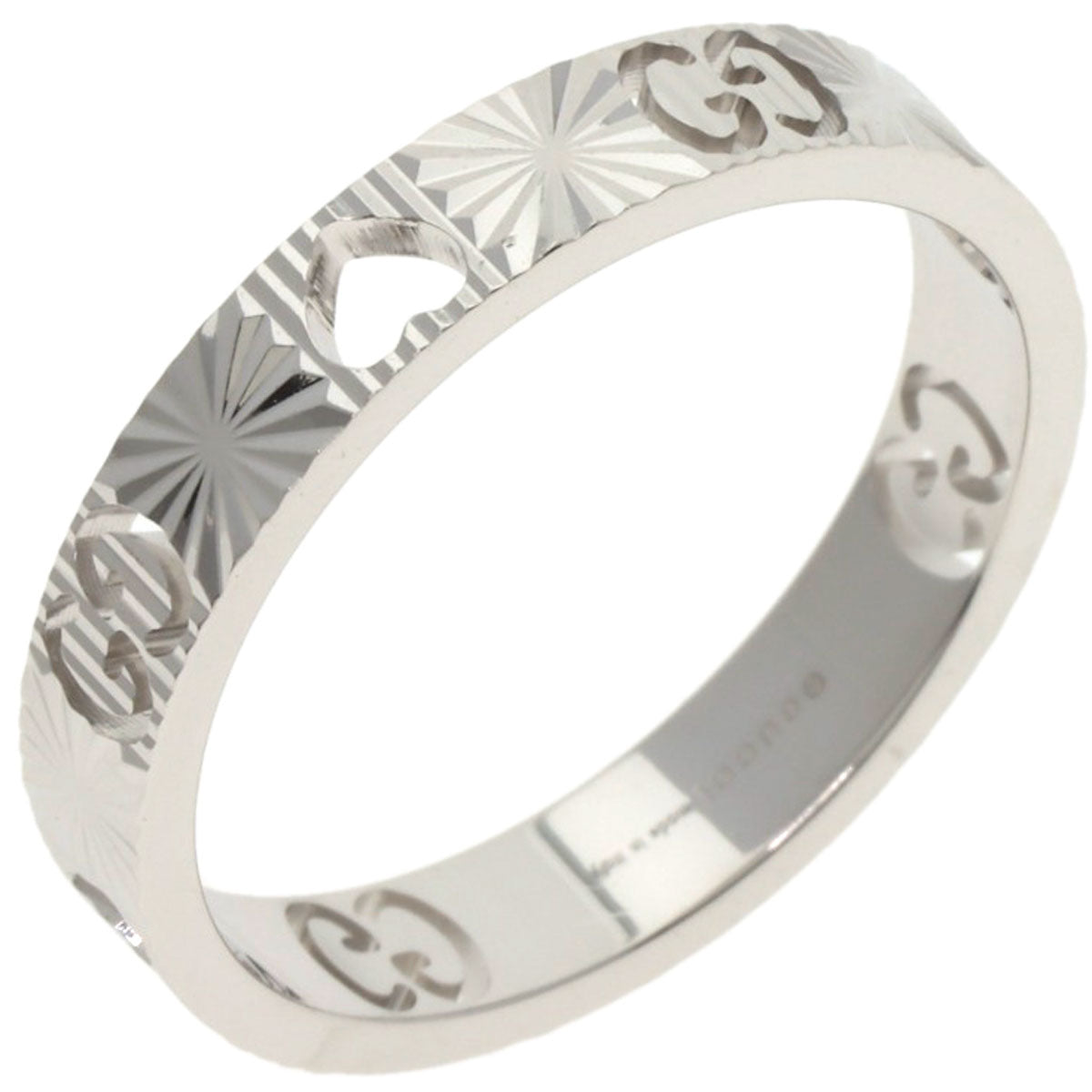 GUCCI Icon Heart #21 Ring K18 White Gold Ladies [Used]
