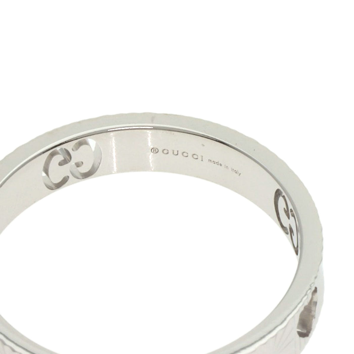 GUCCI Icon Heart #21 Ring K18 White Gold Ladies [Used]