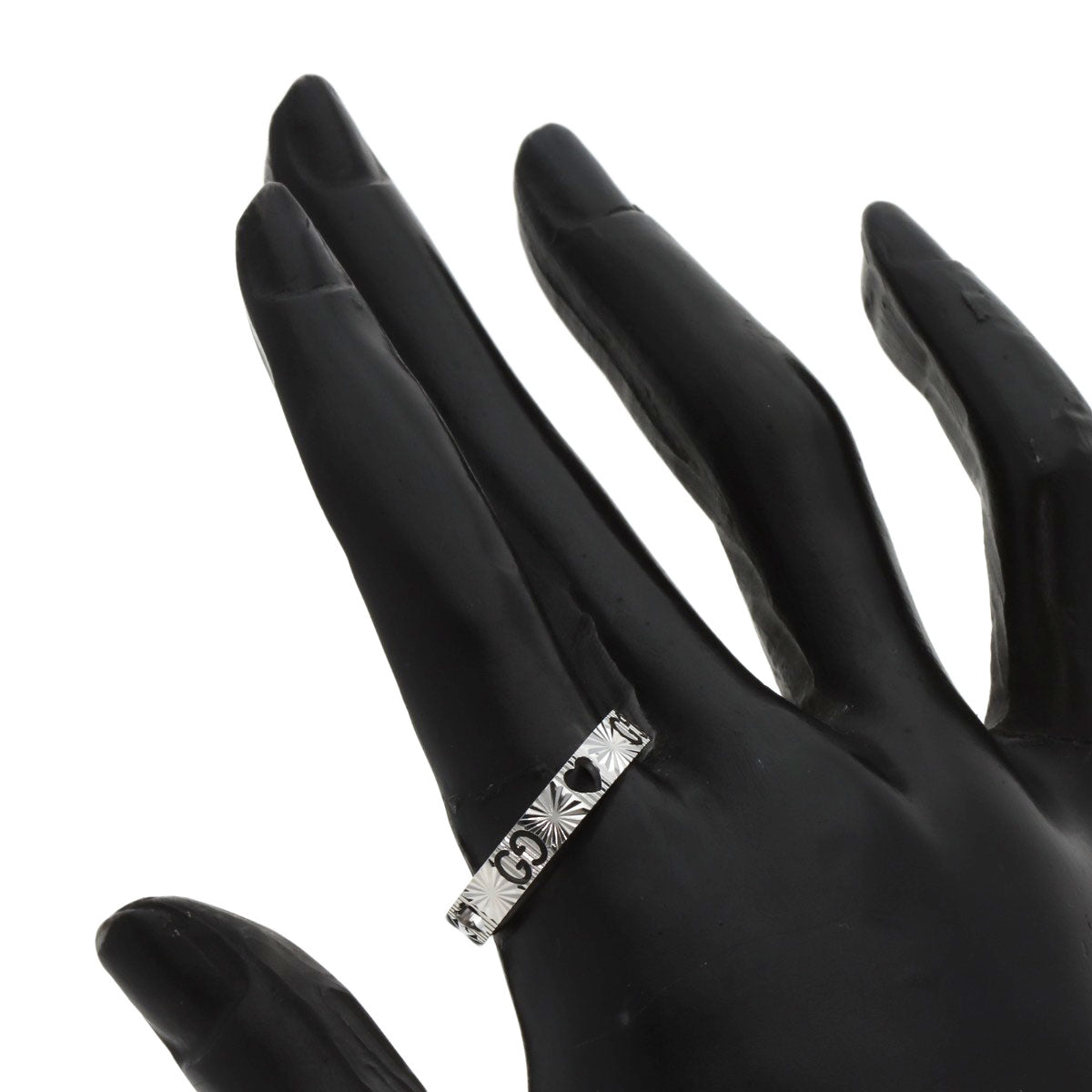 GUCCI Icon Heart #21 Ring K18 White Gold Ladies [Used]