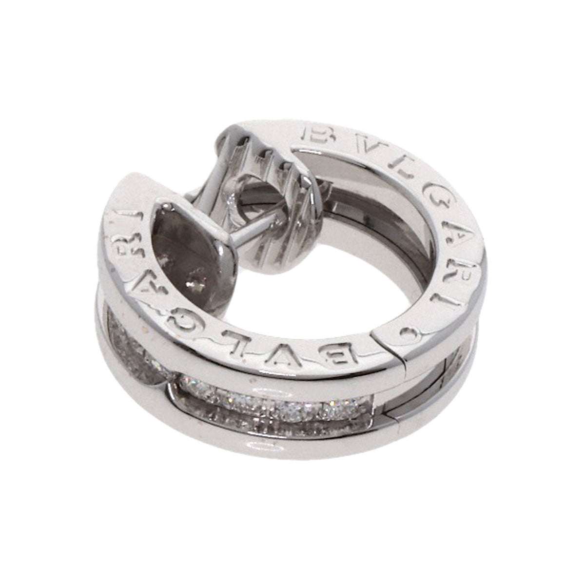 BVLGARI B.zero1 Diamond left one side only earring K18 White Gold Ladies [Used]