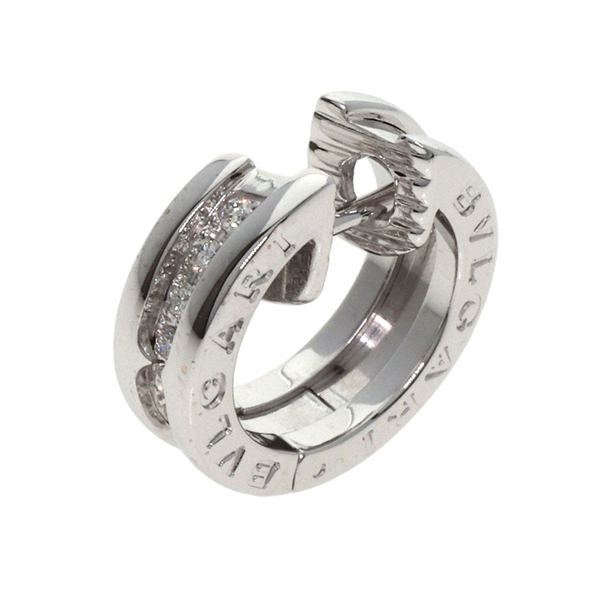 BVLGARI B.zero1 Diamond left one side only earring K18 White Gold Ladies [Used]