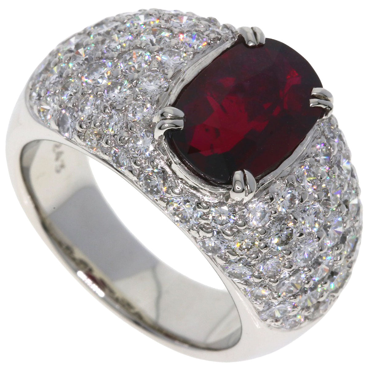2.54ct Ruby Diamond Ring Platinum PT900 16.6g　Ladies