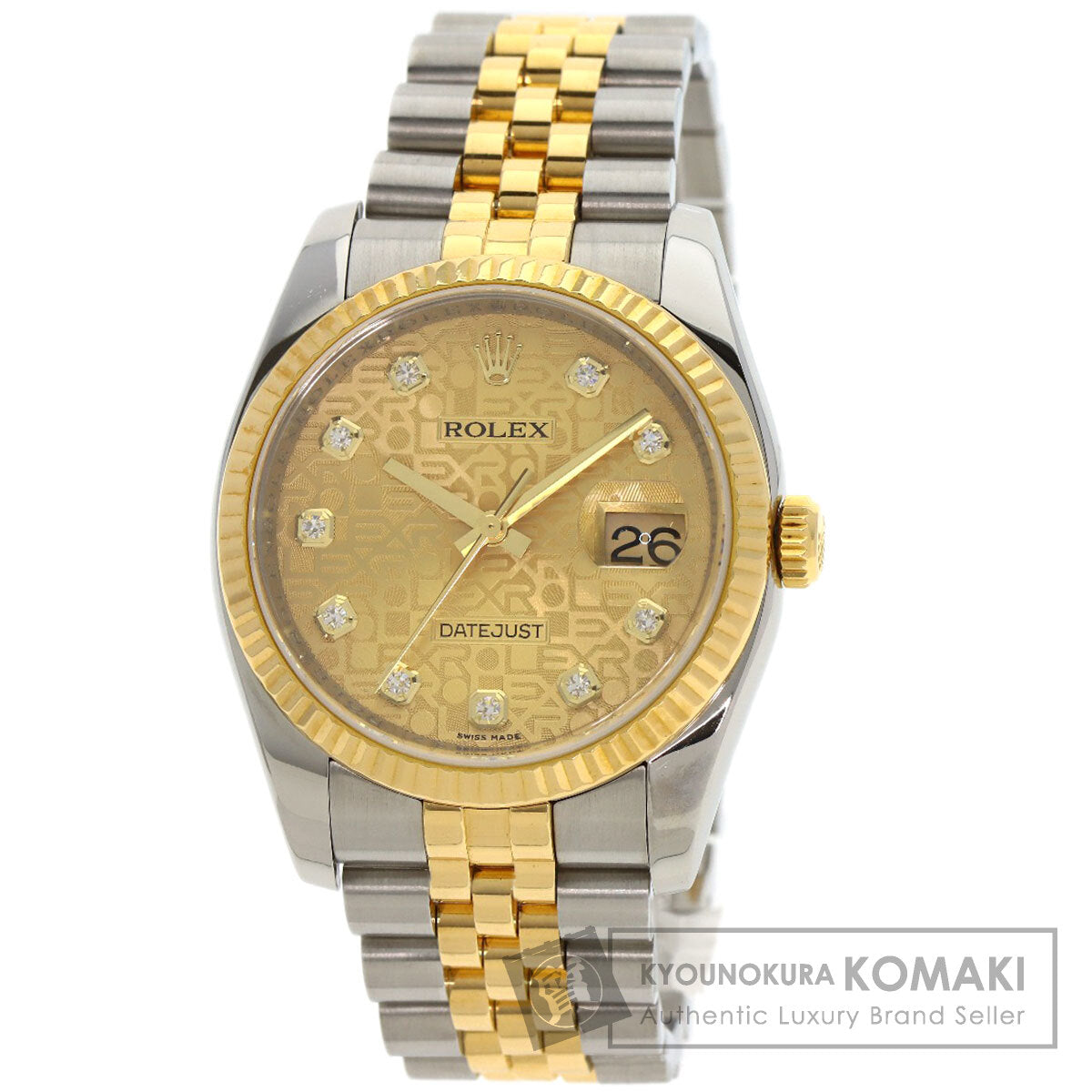 ROLEX DATEJUST 10P Diamond Watches 116233G Stainless Steel/SSxK18YG mens