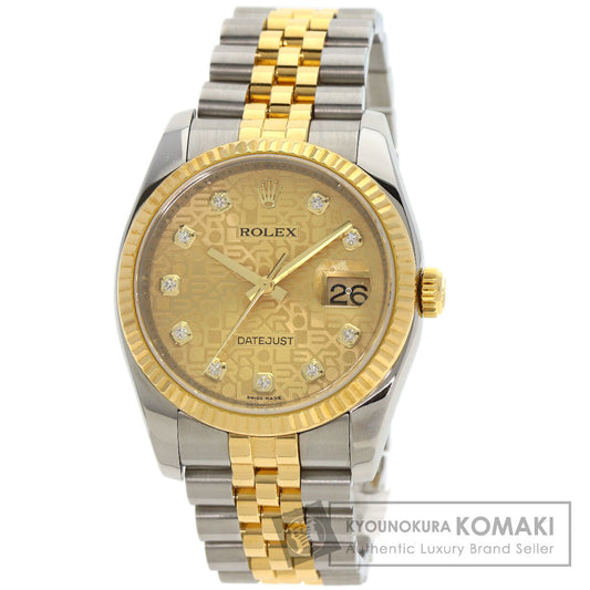 ROLEX DATEJUST 10P Diamond Watches 116233G Stainless Steel/SSxK18YG mens