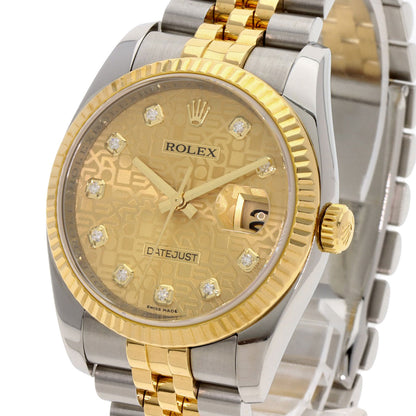 ROLEX DATEJUST 10P Diamond Watches 116233G Stainless Steel/SSxK18YG mens
