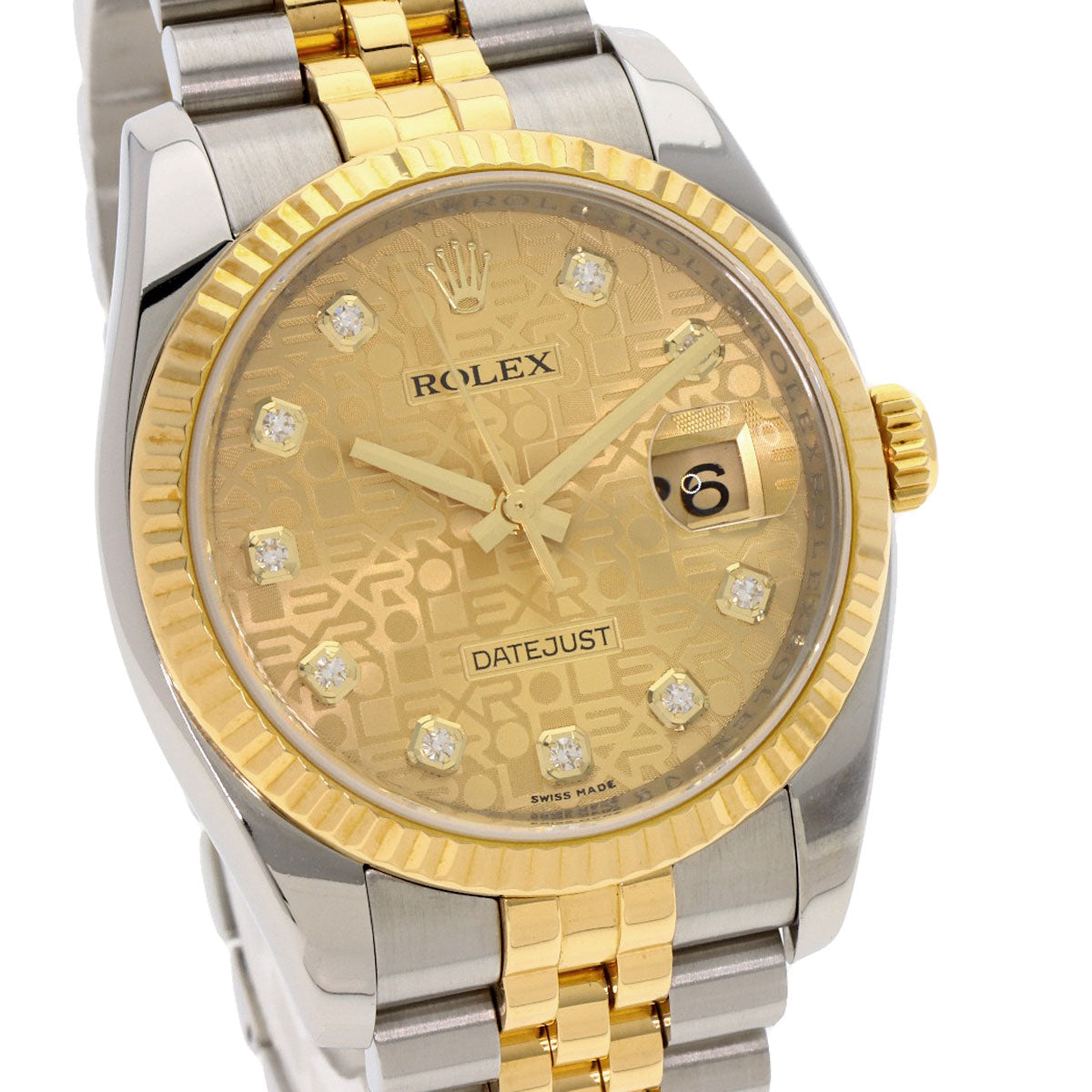 ROLEX DATEJUST 10P Diamond Watches 116233G Stainless Steel/SSxK18YG mens