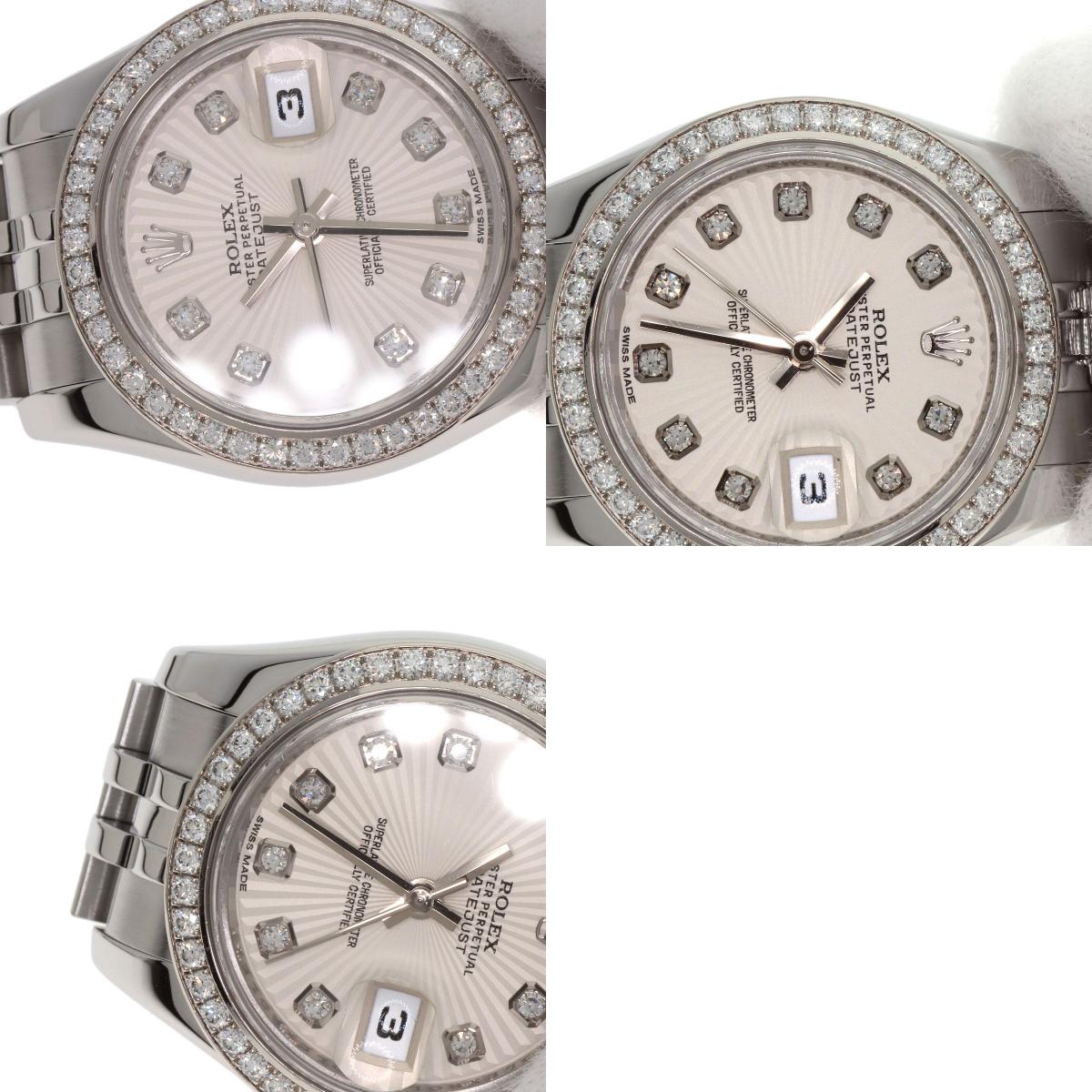 ROLEX Datejust 10P Bezel Diamond Watches 179384G Stainless Steel/Stainless Steel Ladies