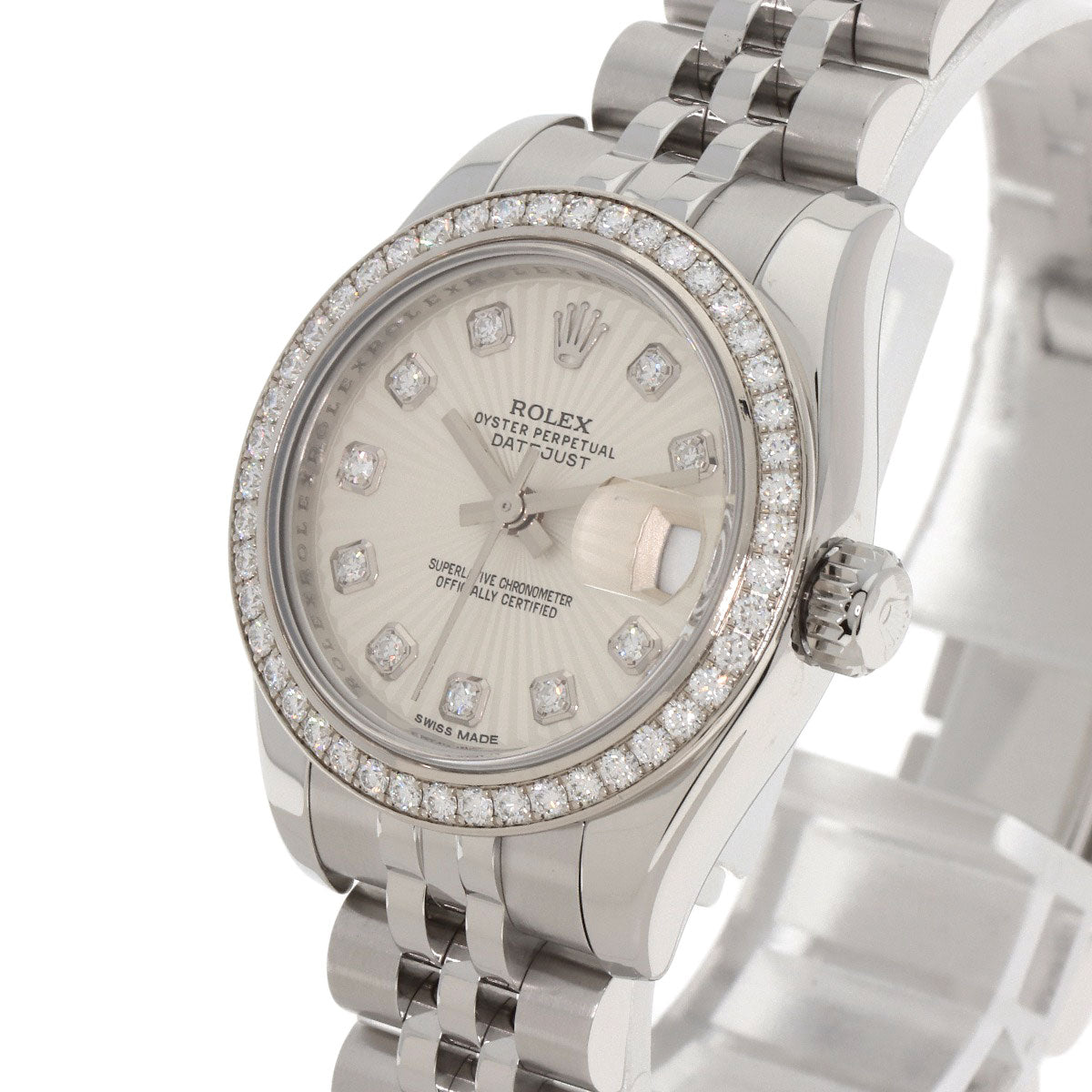 ROLEX Datejust 10P Bezel Diamond Watches 179384G Stainless Steel/Stainless Steel Ladies