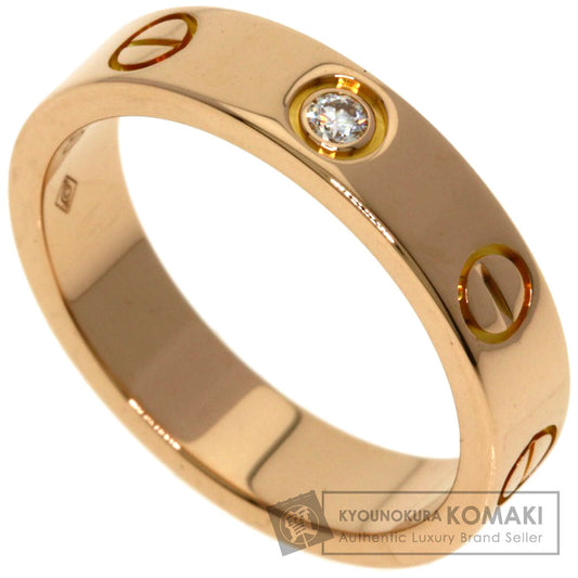 CARTIER mini love ring 1P Diamond #48 Ring K18 Pink Gold Ladies [Used]