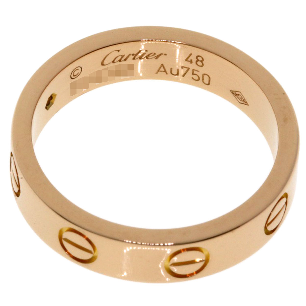 CARTIER mini love ring 1P Diamond #48 Ring K18 Pink Gold Ladies [Used]