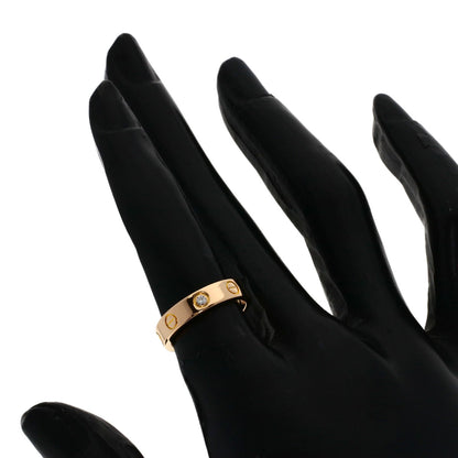 CARTIER mini love ring 1P Diamond #48 Ring K18 Pink Gold Ladies [Used]