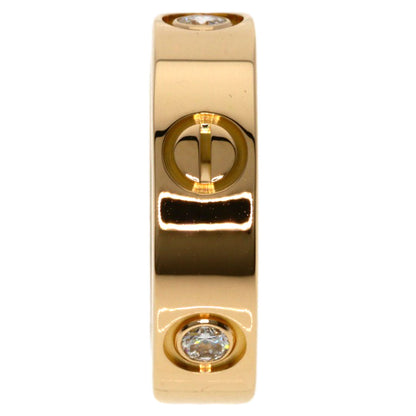 CARTIER love ring half diamond # 51 Ring K18 Pink Gold Ladies [Used]
