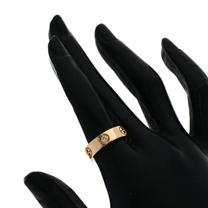 CARTIER love ring half diamond # 51 Ring K18 Pink Gold Ladies [Used]