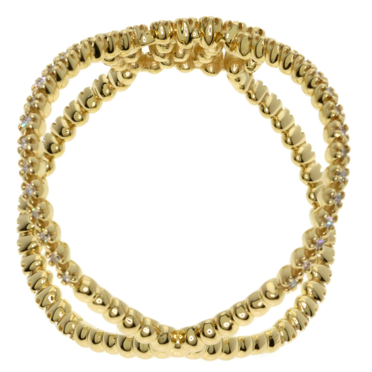 GUCCI GG Running Diamond #13 Ring K18 Yellow Gold Ladies [Used]