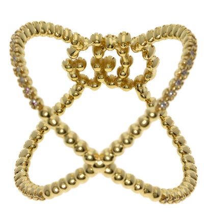 GUCCI GG Running Diamond #13 Ring K18 Yellow Gold Ladies [Used]
