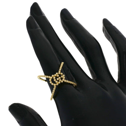 GUCCI GG Running Diamond #13 Ring K18 Yellow Gold Ladies [Used]