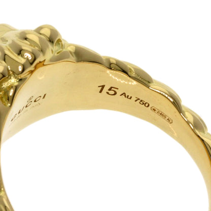 GUCCI Lionhead Fire Opal #15 Ring K18 Yellow Gold Ladies [Used]